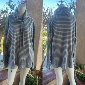 CHAPS Denim Striped Turtleneck Top (XL)